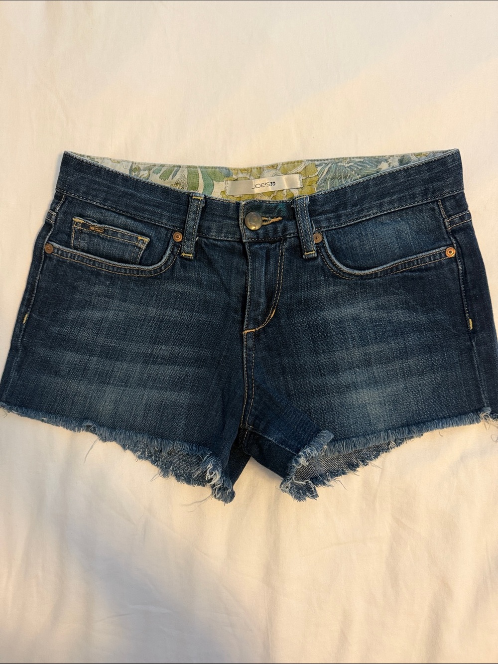 Joe's Jeans Indigo Frayed Hem Denim Cutoff Shorts
